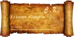 Czinege Klaudia névjegykártya